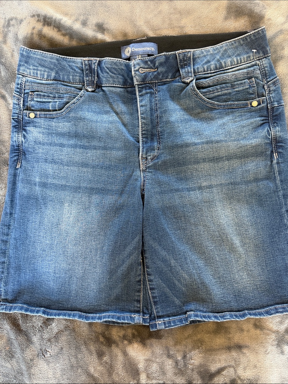Democracy Blue Denim Skirt with Front Pockets